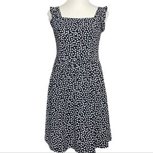 Blue and White Polka Dot Sleeveless Dress